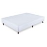 Base Cama Box Casal Corino Branco Orthocrin Eco 138x188x24 Alto Suporte Pés de Madeira - 1