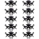 Ver imagem 1 de Kit 10 Jogos De Mesa Dobravel Com 4 Cadeiras Tampo Redondo 70X70 Preto - Preto
