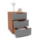 Ver imagem 3 de Mesa de Cabeceira Madri com 3 Gavetas 40x54cm Cinza/Freijó 250695