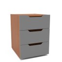 Ver imagem 2 de Mesa de Cabeceira Madri com 3 Gavetas 40x54cm Cinza/Freijó 250695
