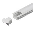 Ver imagem 5 de Perfil Fita Led Embutir 2 Metros 22x12mm Alumínio Difusor Fosco R15