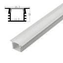Ver imagem 2 de Perfil Fita Led Embutir 2 Metros 22x12mm Alumínio Difusor Fosco R15