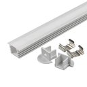 Ver imagem 4 de Perfil Fita Led Embutir 2 Metros 22x12mm Alumínio Difusor Fosco R15