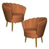 Kit 2 Poltronas Decorativa Sala de Estar Pétala Veludo Terracota - Montanaris Decor MD MONTANARIS DE - 1