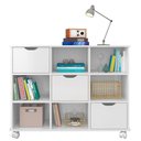 Ver imagem 2 de Berço Americano 100 com Rodízios e Cômoda 2561 com Nicho Organizador 3 Gavetas Branco Brilho