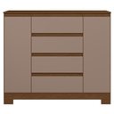 Ver imagem 3 de Cômoda com Sapateira Selene A02 4 Gavetas MDF-MDP Nogueira-Cappuccino Mpozenato