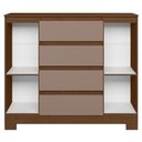Ver imagem 5 de Cômoda com Sapateira Selene A02 4 Gavetas MDF-MDP Nogueira-Cappuccino Mpozenato