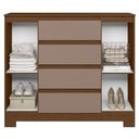 Ver imagem 6 de Cômoda com Sapateira Selene A02 4 Gavetas MDF-MDP Nogueira-Cappuccino Mpozenato