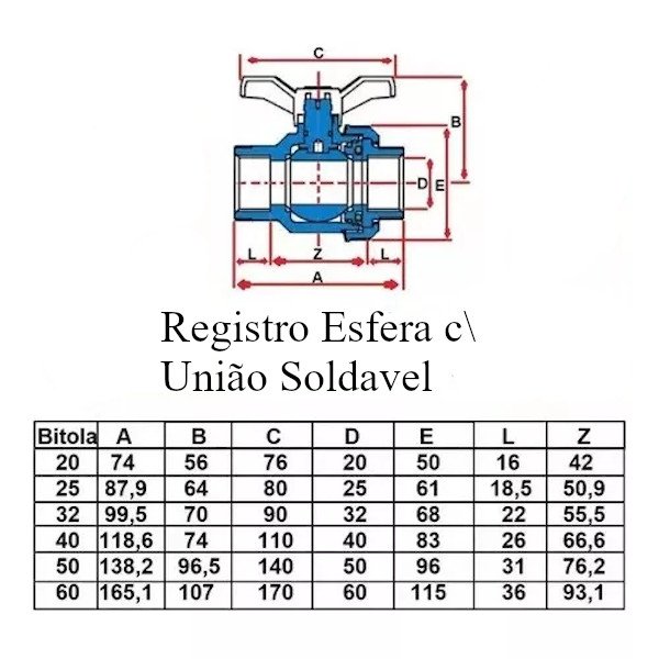 Registro Esfera Soldável C\ União 50mm Tubo Pvc Liso Tigre - 6