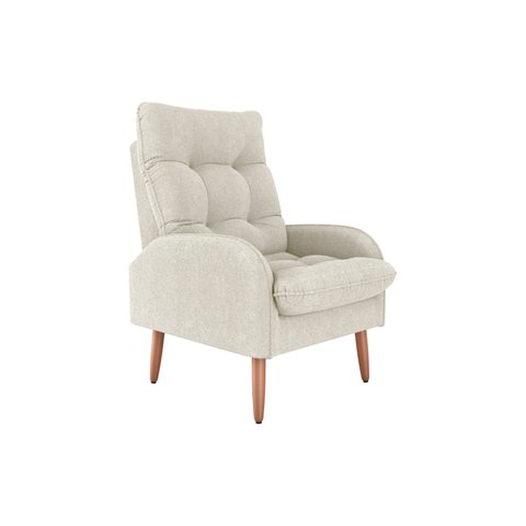 Poltrona Decorativa Nantes Boucle Bege F-492