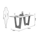Ver imagem 2 de Mesa de Sala Jantar Nala C/ Tampo Madeirado C/ Vidro Curvo 170x90cm Freijo/off White - Dj Móveis