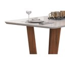 Ver imagem 6 de Mesa de Sala Jantar Nala C/ Tampo Madeirado C/ Vidro Curvo 170x90cm Freijo/off White - Dj Móveis