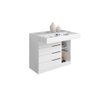 Cômoda com Porta Jóias Mostrador de Vidro Sevilha 1 Porta 5 Gavetas Branco - Aramoveis - 2
