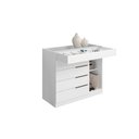 Ver imagem 2 de Cômoda com Porta Jóias Mostrador de Vidro Sevilha 1 Porta 5 Gavetas Branco - Aramoveis