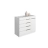 Cômoda com Porta Jóias Mostrador de Vidro Sevilha 1 Porta 5 Gavetas Branco - Aramoveis - 5
