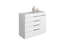 Ver imagem 5 de Cômoda com Porta Jóias Mostrador de Vidro Sevilha 1 Porta 5 Gavetas Branco - Aramoveis