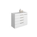 Ver imagem 5 de Cômoda com Porta Jóias Mostrador de Vidro Sevilha 1 Porta 5 Gavetas Branco - Aramoveis