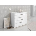 Ver imagem 1 de Cômoda com Porta Jóias Mostrador de Vidro Sevilha 1 Porta 5 Gavetas Branco - Aramoveis