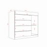 Cômoda com Porta Jóias Mostrador de Vidro Sevilha 1 Porta 5 Gavetas Branco - Aramoveis - 4