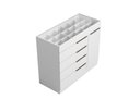Ver imagem 3 de Cômoda com Porta Jóias Mostrador de Vidro Sevilha 1 Porta 5 Gavetas Branco - Aramoveis