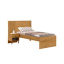 Ver imagem 2 de Cama de Solteiro Ripada em MDF e MDP Lady Marrom/Nature/Off White