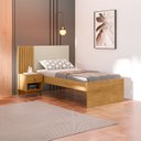 Ver imagem 4 de Cama de Solteiro Ripada em MDF e MDP Lady Marrom/Nature/Off White