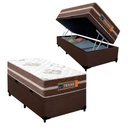 Ver imagem 1 de Cama Box Baú Solteiro Suede + Colchão Molas Ensacadas Texas Prime Colchões 88cm Marrom