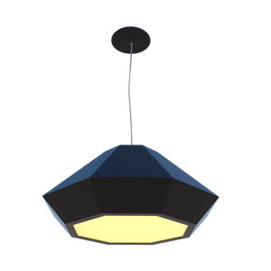 Lustre Pendente Facetado Diamante 72x32cm 3xE27 Madeira - Preto
