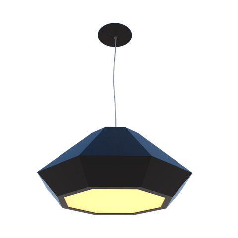 Lustre Pendente Facetado Diamante 72x32cm 3xE27 Madeira - Preto