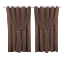 Ver imagem 1 de Cortina Microfibra com voil 3,00x2,00 Para Trilho Duplo:Marrom-escuro