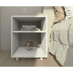 Mesa Cabeceira Nicho Quarto 39x50x37 Branco - 6