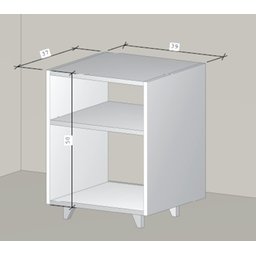Mesa Cabeceira Nicho Quarto 39x50x37 Branco - 5