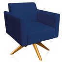 Ver imagem 1 de Poltrona Decorativa Isabella Base Giratória Madeira Suede Azul Marinho - Gran Belo
