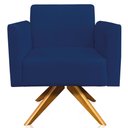 Ver imagem 6 de Poltrona Decorativa Isabella Base Giratória Madeira Suede Azul Marinho - Gran Belo
