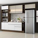 Ver imagem 1 de Cozinha Completa Safira Armário e Balcão Branco Madesa