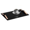 Bandeja Organizadora Vidro Aparador Decorativa 30x25 Preto - 1