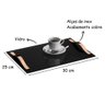 Bandeja Organizadora Vidro Aparador Decorativa 30x25 Preto - 2