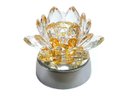 Ver imagem 1 de Enfeite Escultura de Vidro Flor de Lotus de 10cm com Base Espelhada Led Rgb Enfeite de Cristal Cor:a