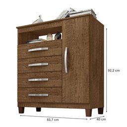 Guarda Roupa Casal Imperial com Cômoda Sapateira Cannes Malbec – Incorplac - 3