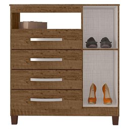Guarda Roupa Casal Imperial com Cômoda Sapateira Cannes Malbec – Incorplac - 4