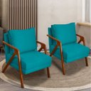Ver imagem 2 de Kit 2 Poltrona Decorativa para Sala Recepção Consultório Reforçada em Madeira Maciça Shine Suede