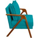 Ver imagem 4 de Kit 2 Poltrona Decorativa para Sala Recepção Consultório Reforçada em Madeira Maciça Shine Suede