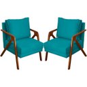 Ver imagem 1 de Kit 2 Poltrona Decorativa para Sala Recepção Consultório Reforçada em Madeira Maciça Shine Suede