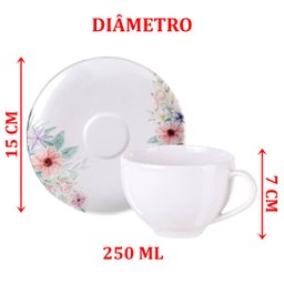 Kit Jogo Xicaras 4 Pçs 4 Pessoas Tramontina Floratta 250ml - 3