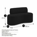 Ver imagem 2 de Sofá Compacto Moderno Orgânico Sora 100cm Suede Preto - Desk Design