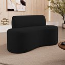 Ver imagem 3 de Sofá Compacto Moderno Orgânico Sora 100cm Suede Preto - Desk Design
