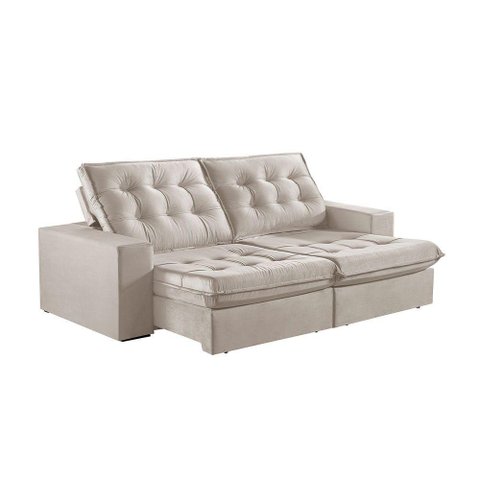 Sofá 3 Lugares Retrátil e Reclinável Martins M-165 Veludo Creme