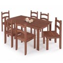 Ver imagem 2 de Kit Mesa 6 Cadeiras Madeira Conjunto Jantar Madeira Estilo Rústico