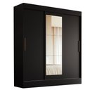 Ver imagem 3 de Guarda-roupa Casal Londes 3 Portas 2 Gavetas com Espelho 100% Mdf Preto - Doripel Móveis