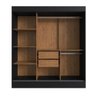 Guarda-roupa Casal Londes 3 Portas 2 Gavetas com Espelho 100% Mdf Preto - Doripel Móveis - 3